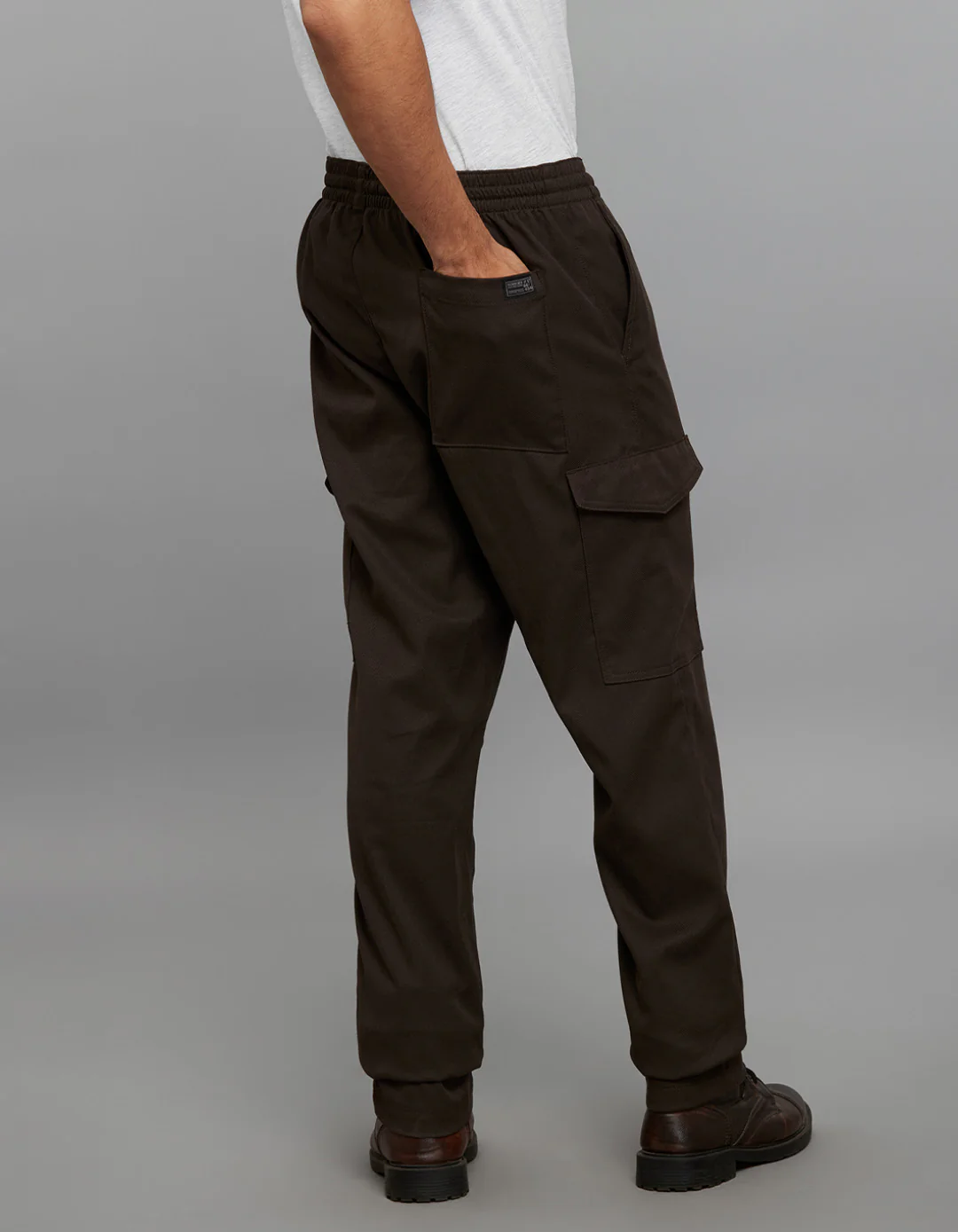 Dark Brown Comfort Straight Fit Athliesure Cargo Stretch Pants - Image 6