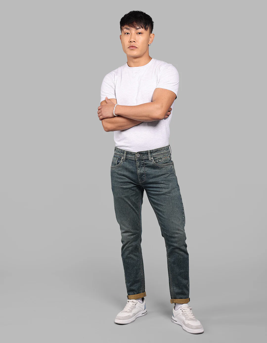 Dark Green Low-Rise Ankle Length Stretch Jeans - Image 2