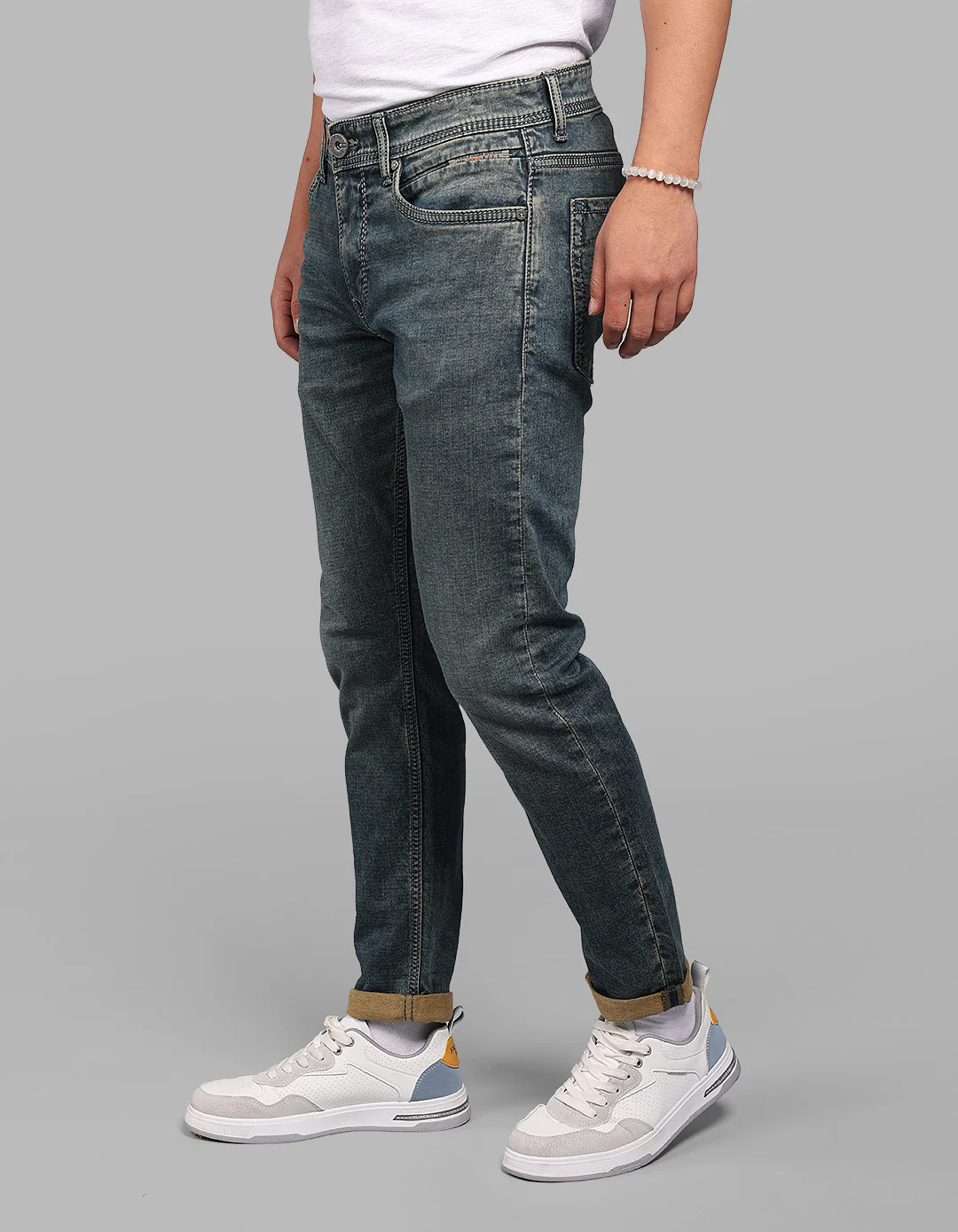 Dark Green Low-Rise Ankle Length Stretch Jeans - Image 3