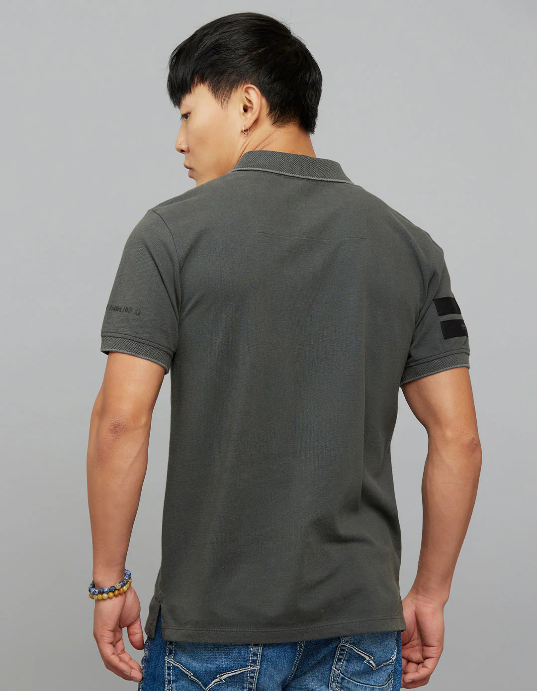 Dark Grey Half Sleeves Pique Polo Tee - Image 6