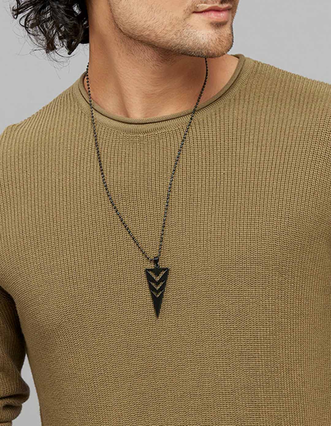 Dark Olive Round Neck Full Sleeves Flatknit - Image 5