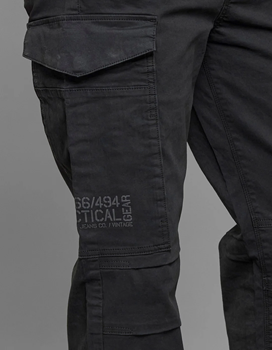 Dark Slate Comfort Straight Fit Stretch Cargo Pants - Image 5