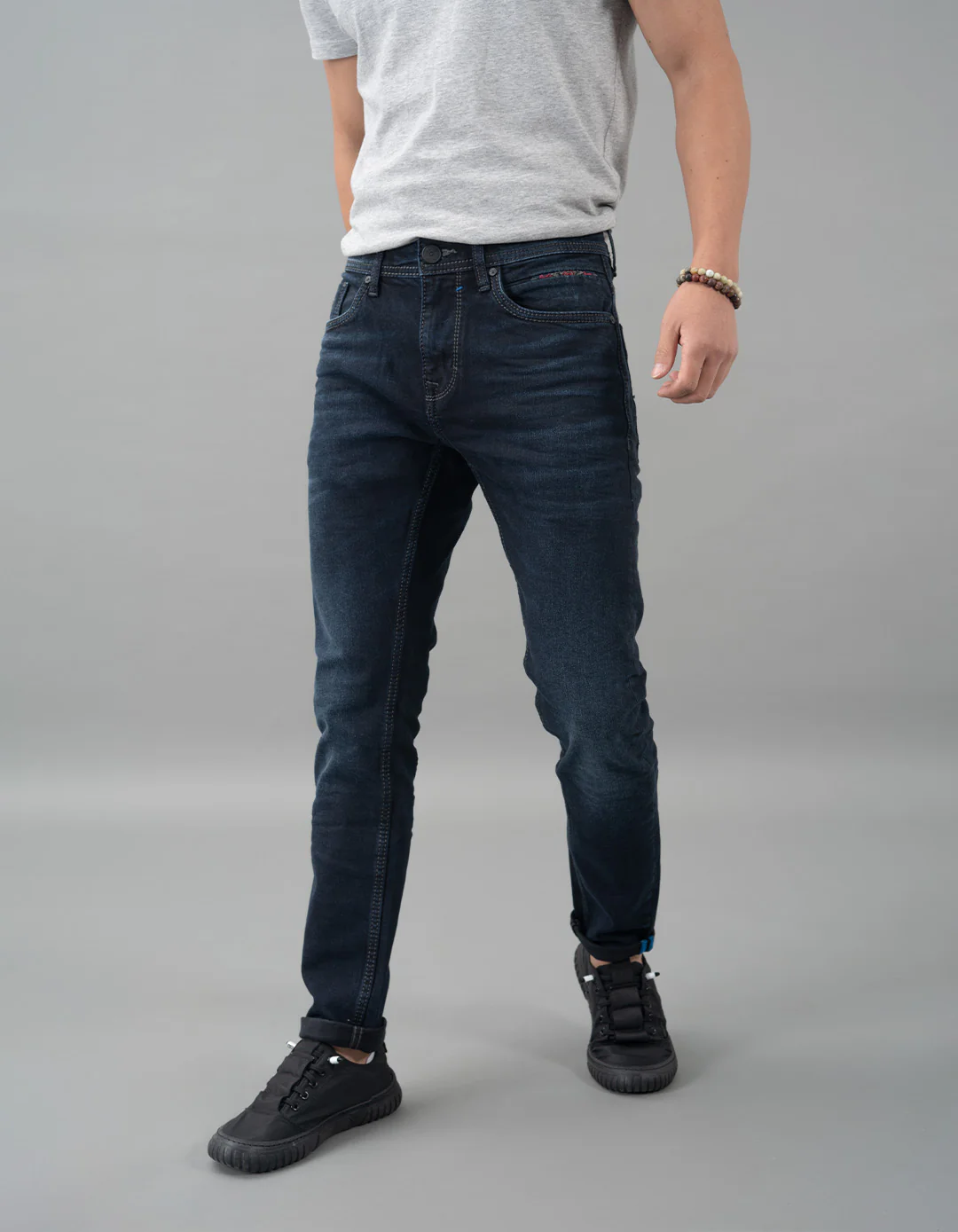 Dark Blue Low-Rise Ankle Length Jeans