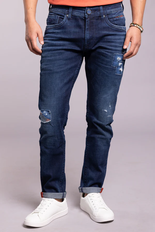 Dark Blue Low-Rise Ankle Length Jeans