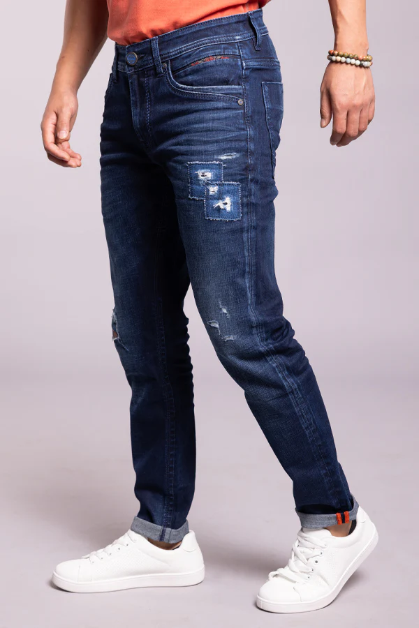 Dark Blue Low-Rise Ankle Length Jeans - Image 3