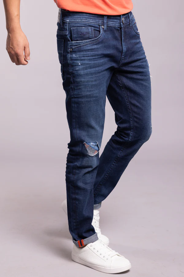 Dark Blue Low-Rise Ankle Length Jeans - Image 4