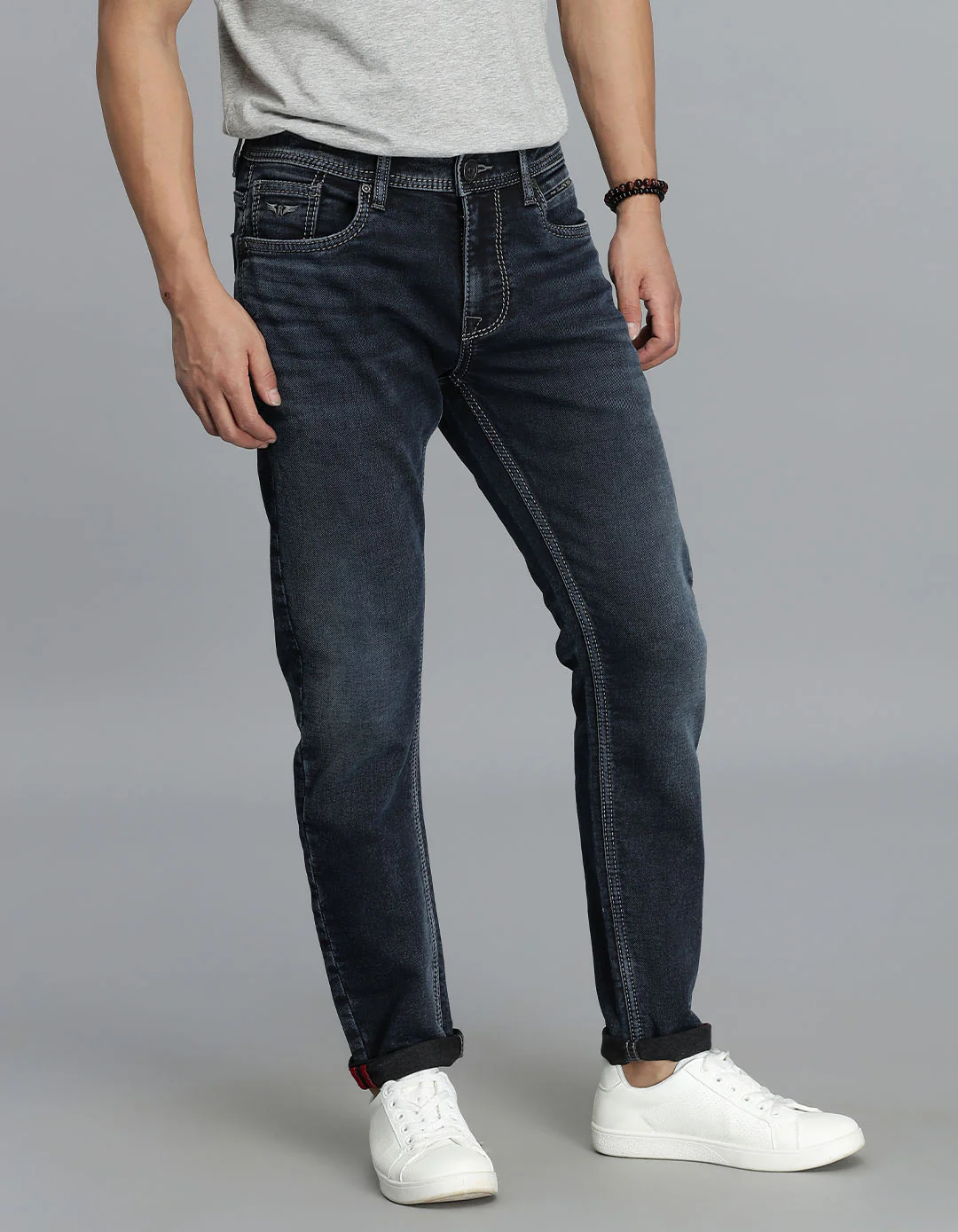 Dark Blue Low-Rise Ankle Length Jeans