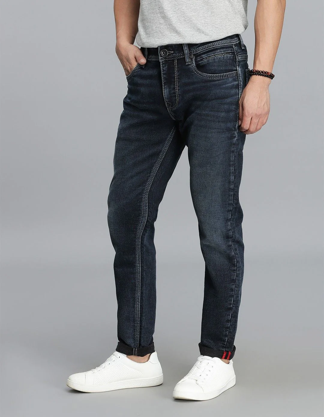 Dark Blue Low-Rise Ankle Length Jeans - Image 3