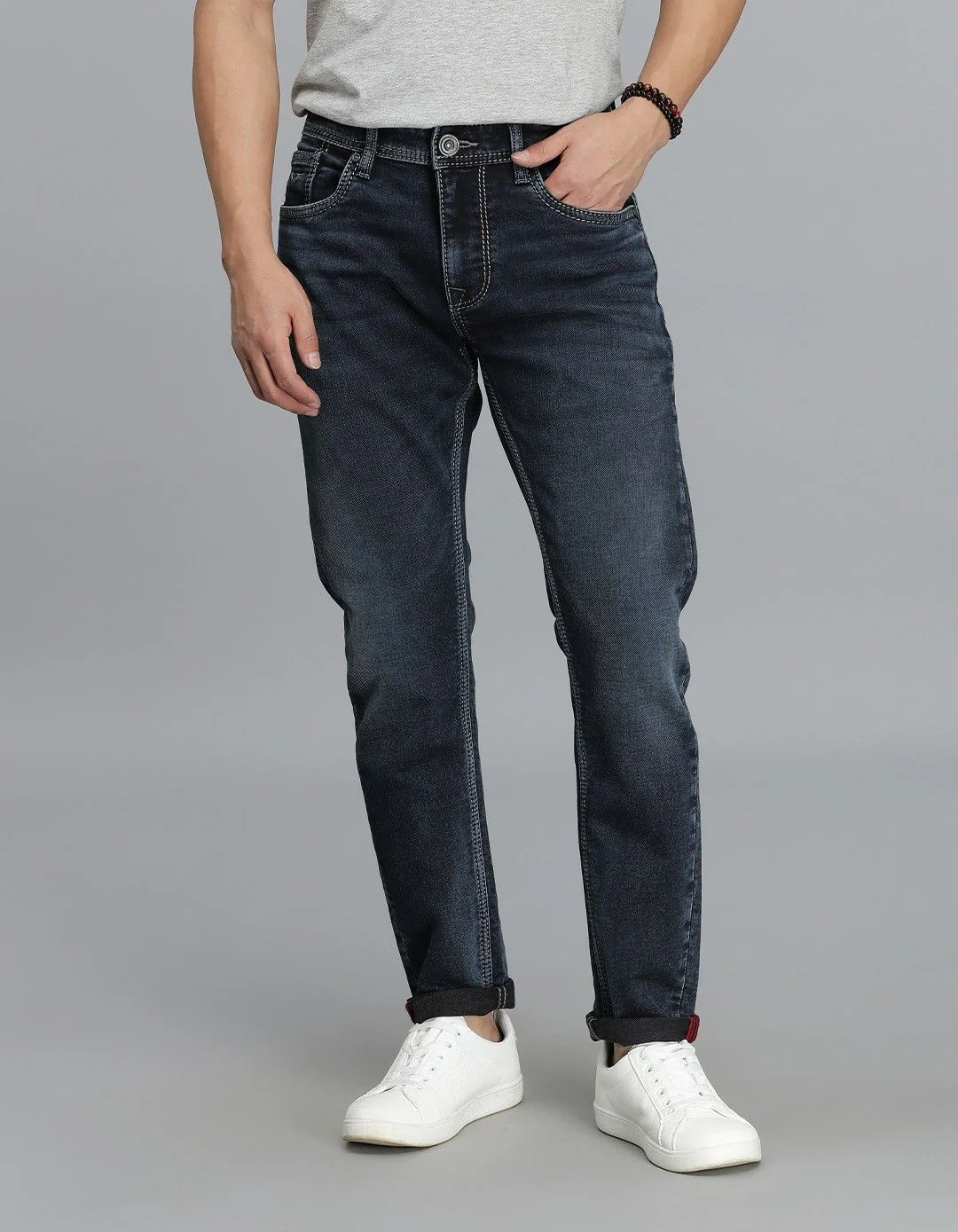 Dark Blue Low-Rise Ankle Length Jeans - Image 4