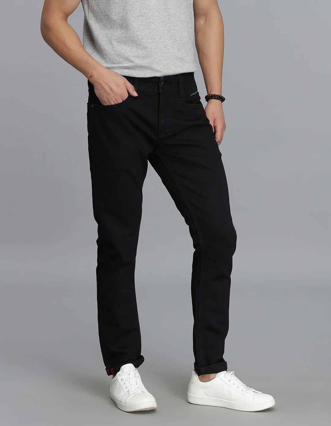 Dark Blue Low-Rise Ankle Length Jeans - Image 3