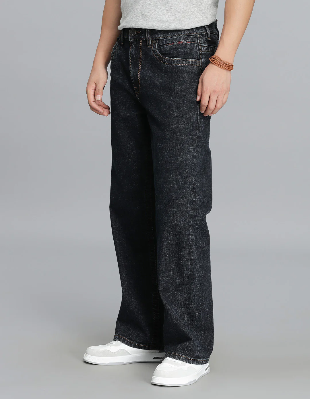 Dark Blue Midrise Loose Fit Cropped Jeans - Image 3
