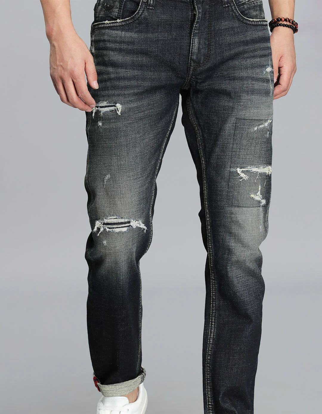 Dark Blue Low-Rise Ankle Length Jeans - Image 4