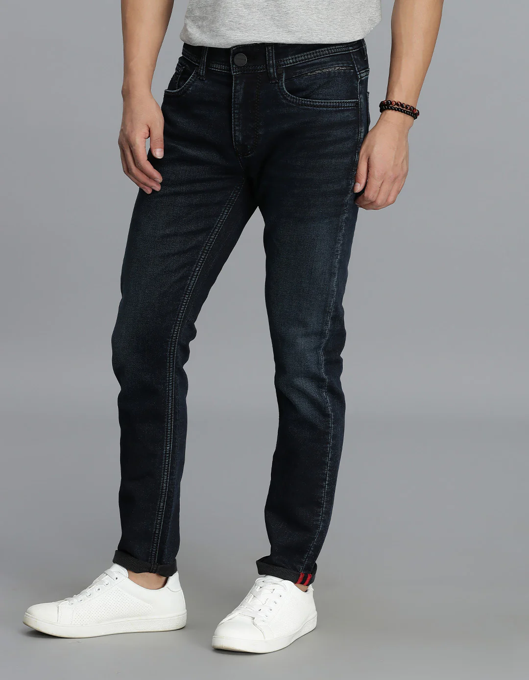 Dark Blue Low-Rise Ankle Length Jeans - Image 4