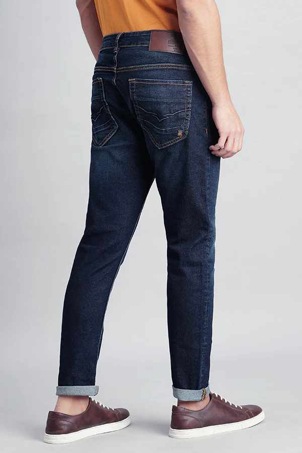 Dark Blue Low-Rise Ankle Length Jeans - Image 4