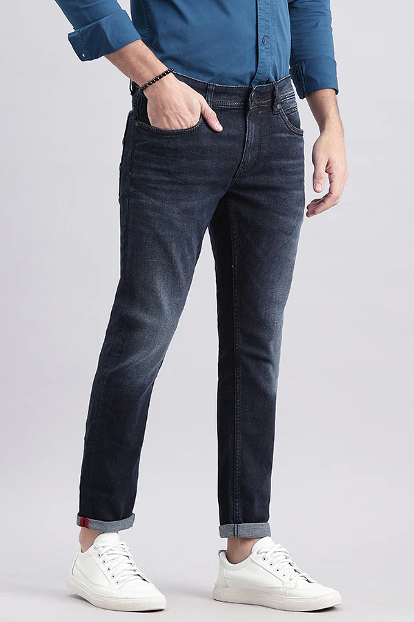 Dark Blue Low-Rise Ankle Length Jeans - Image 3