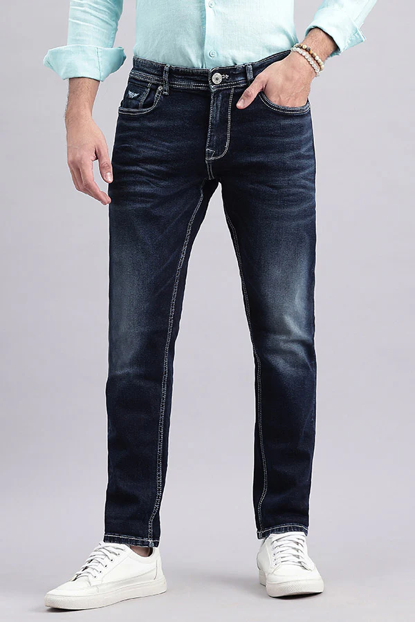 Dark Blue Low-Rise Ankle Length Jeans