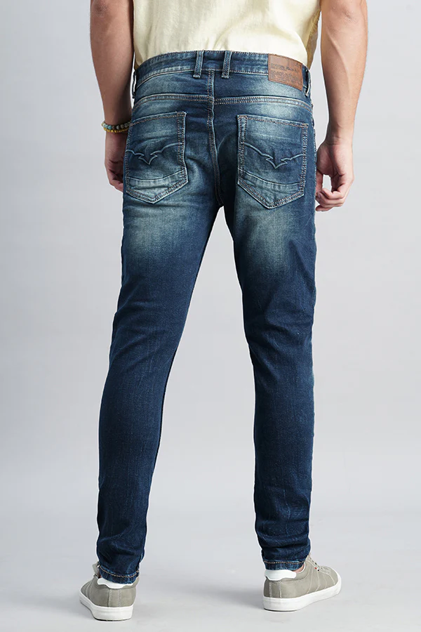 Dark Blue Low-Rise Ankle Length Jeans - Image 4