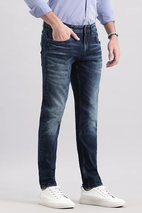 Dark Blue Low-Rise Ankle Length Jeans - Image 3