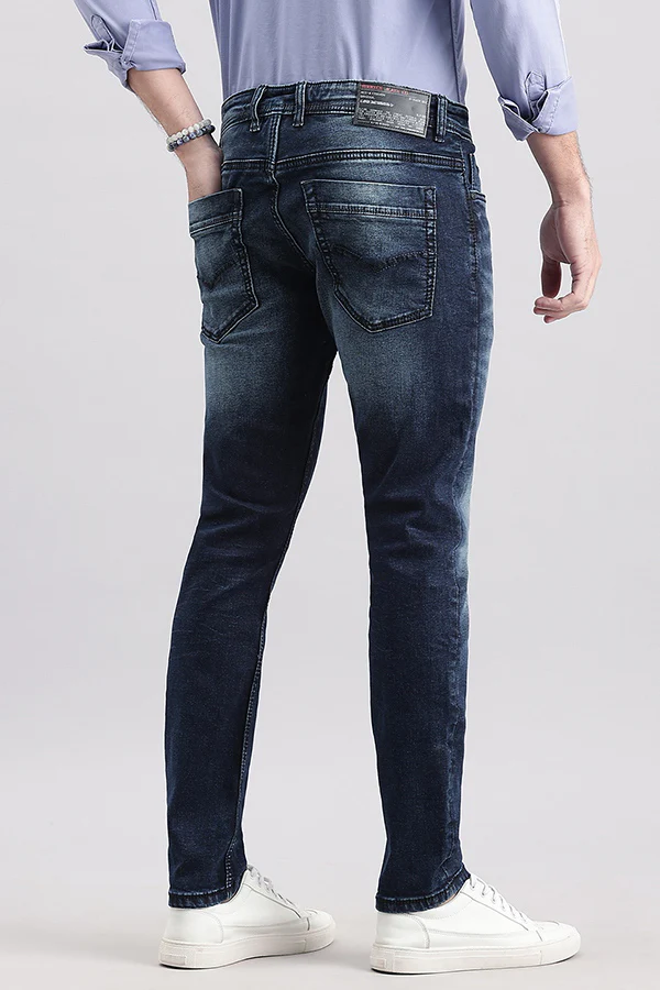 Dark Blue Low-Rise Ankle Length Jeans - Image 4