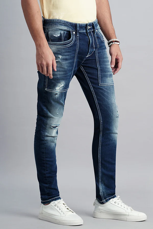 Dark Blue Low-Rise Ankle Length Jeans - Image 3