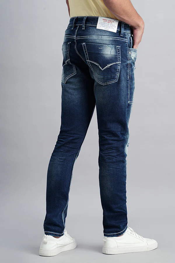 Dark Blue Low-Rise Ankle Length Jeans - Image 4