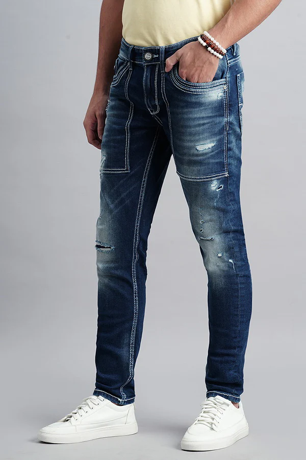 Dark Blue Low-Rise Ankle Length Jeans - Image 5