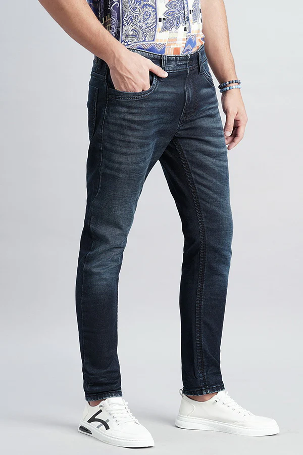 Dark Blue Low-Rise Ankle Length Jeans - Image 3