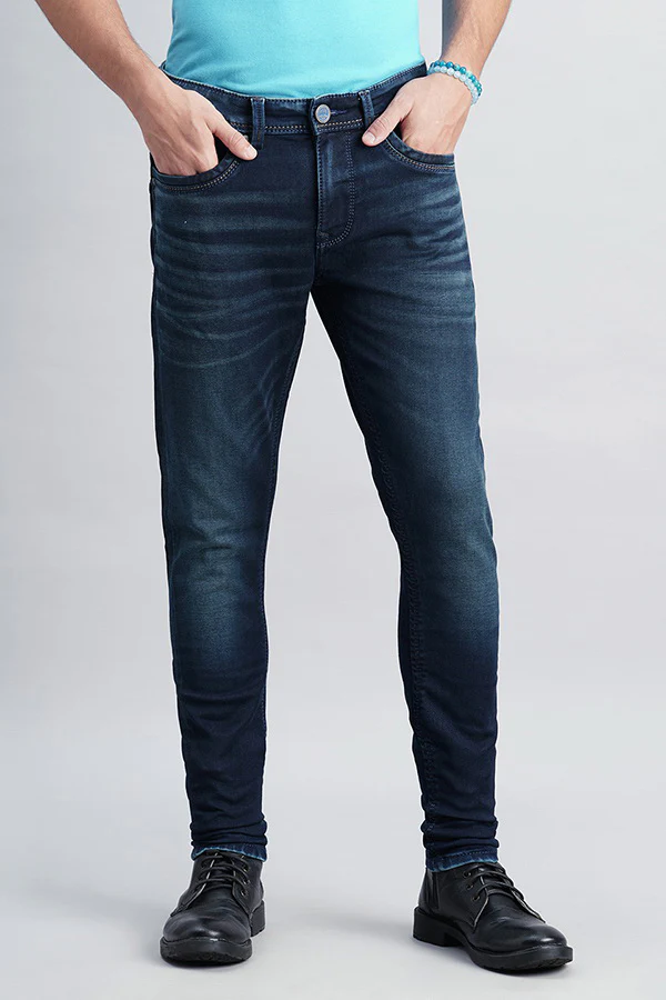 Dark Blue Low-Rise Ankle Length Jeans