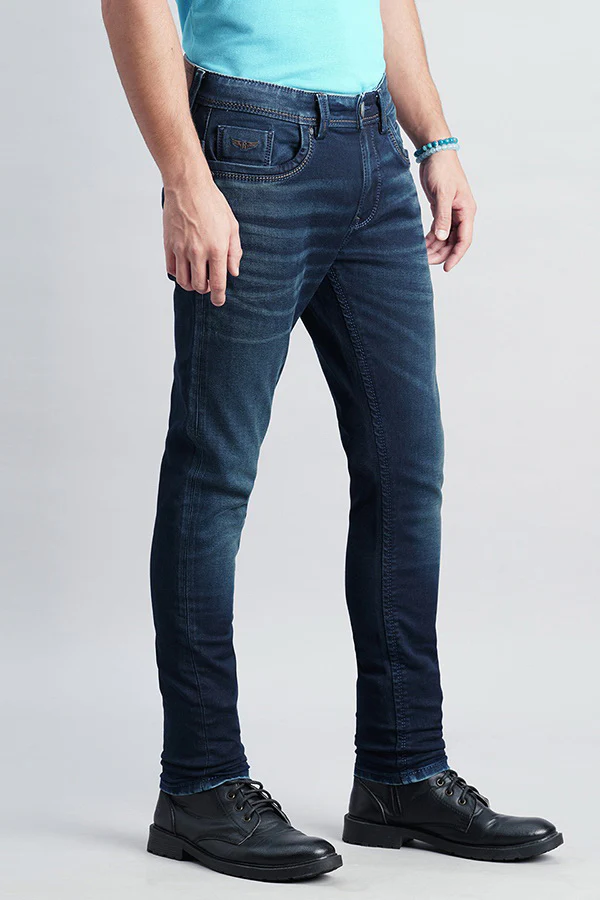 Dark Blue Low-Rise Ankle Length Jeans - Image 3