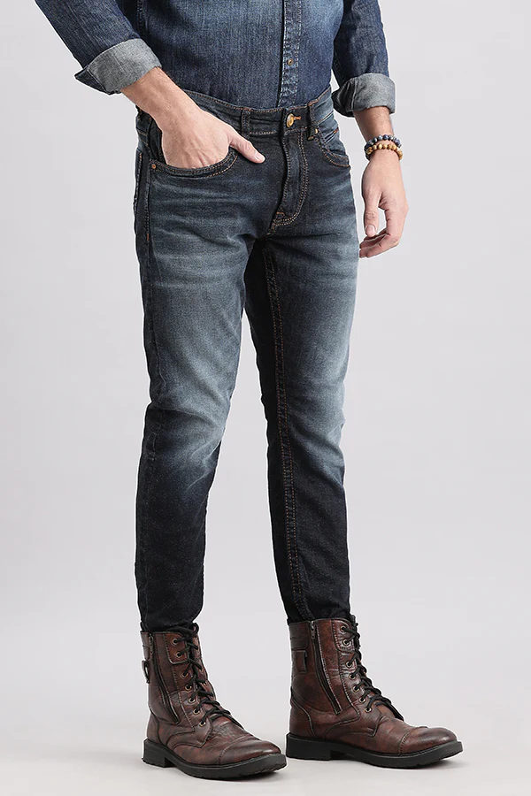 Dark Blue Low-Rise Ankle Length Jeans - Image 3