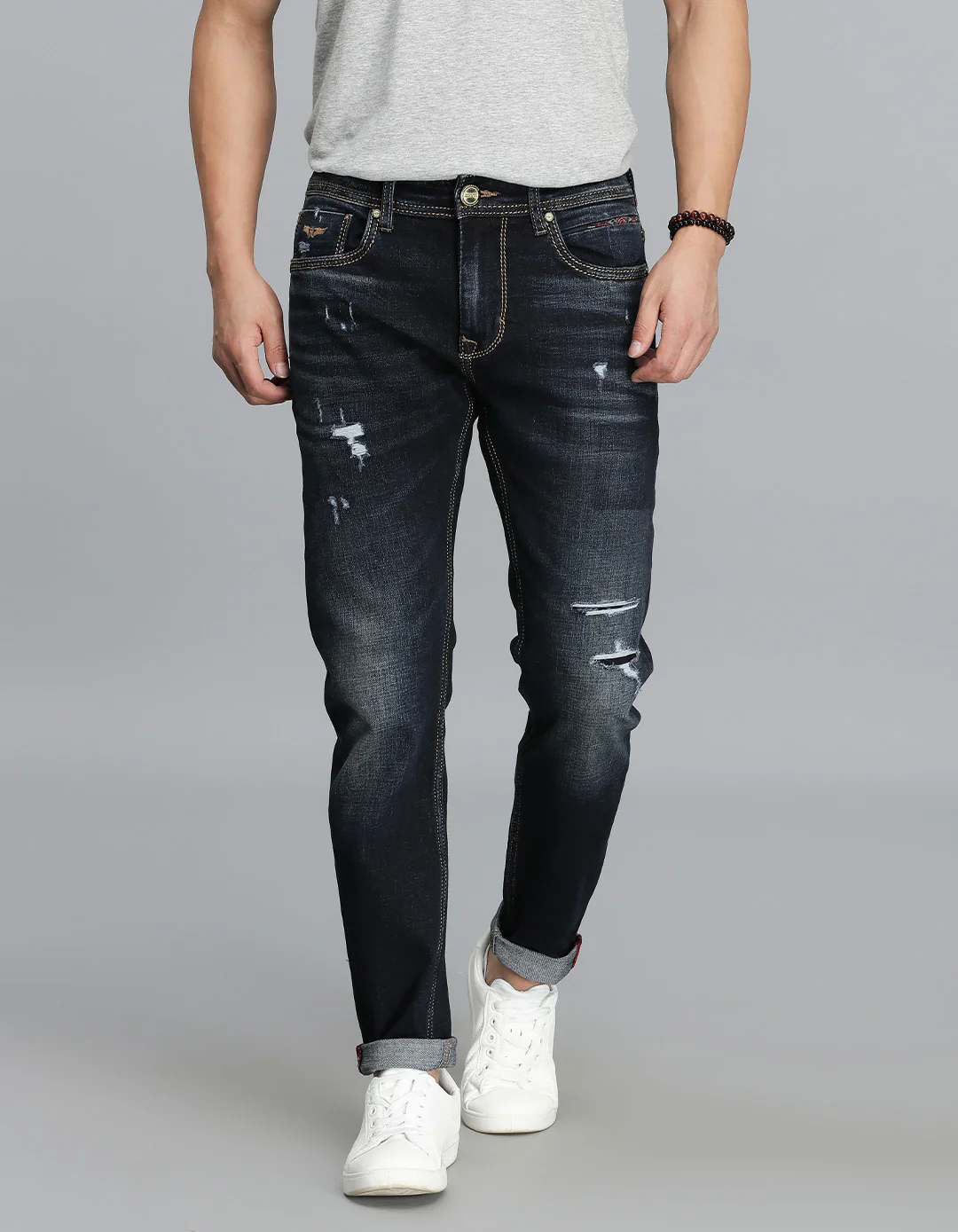 Dark Blue Low-Rise Ankle Length jeans
