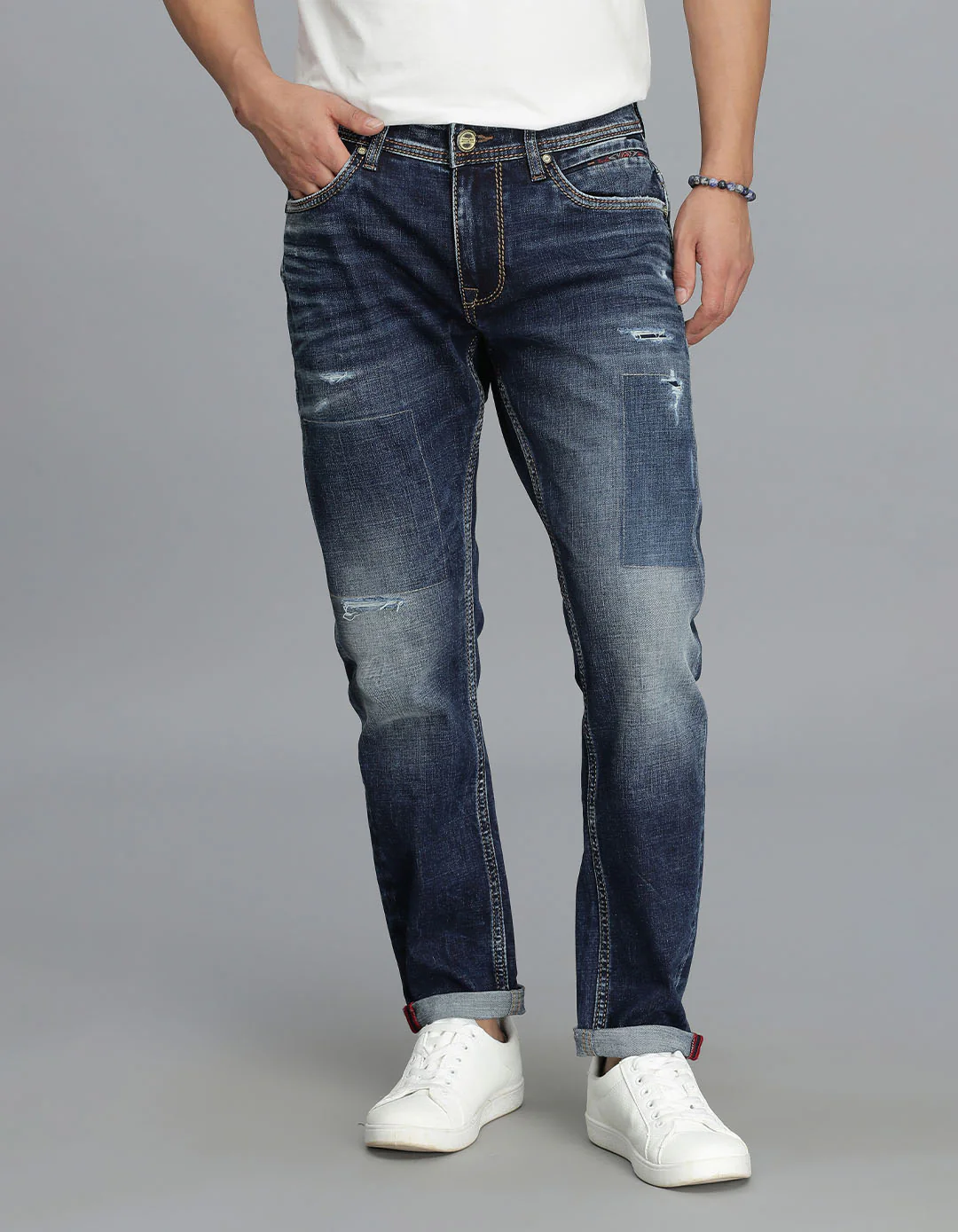 Dark Blue Low-Rise Ankle Length jeans