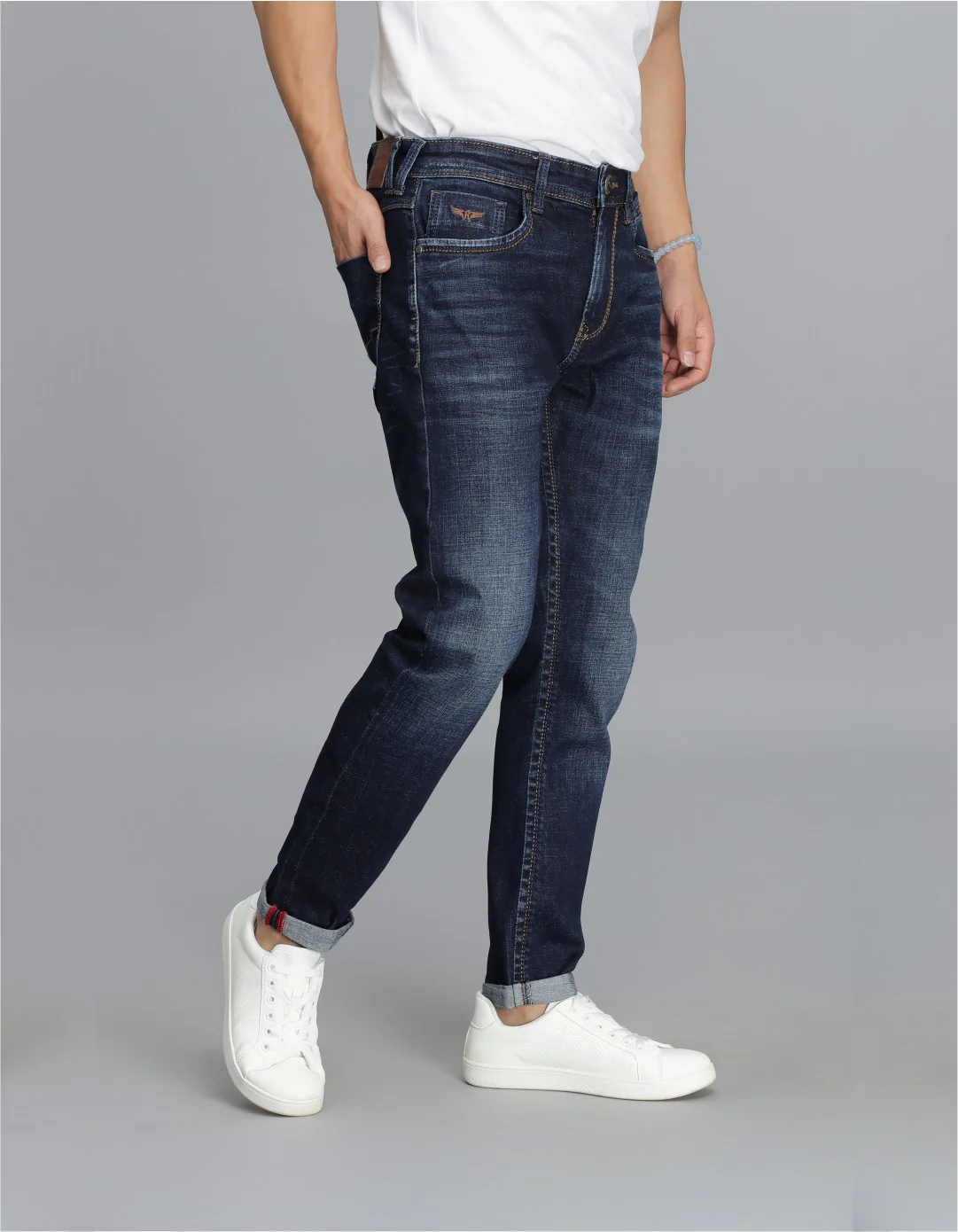 Dark Blue Low-Rise Ankle Length jeans - Image 4
