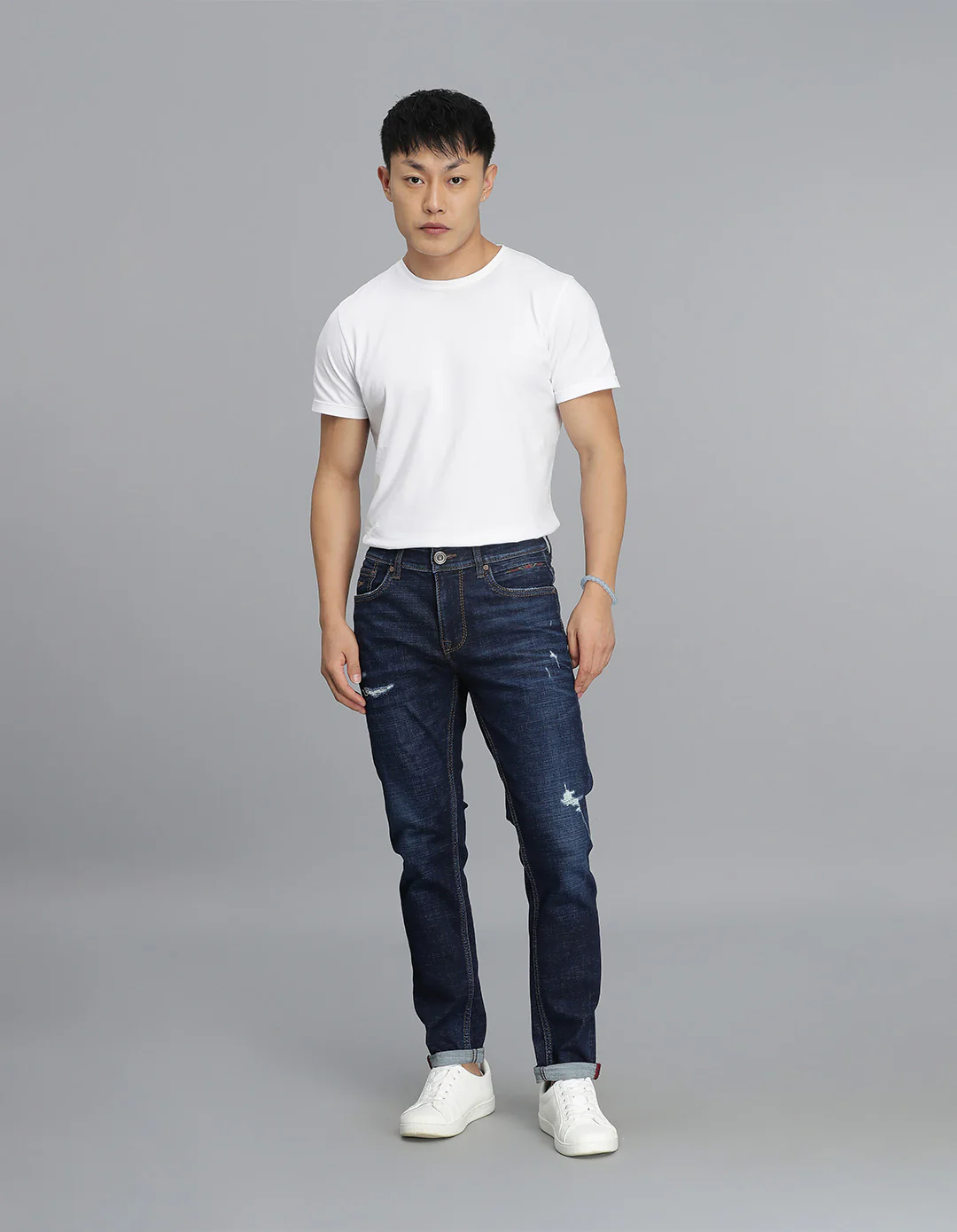 Dark Blue Low-Rise Ankle Length Jeans - Image 2