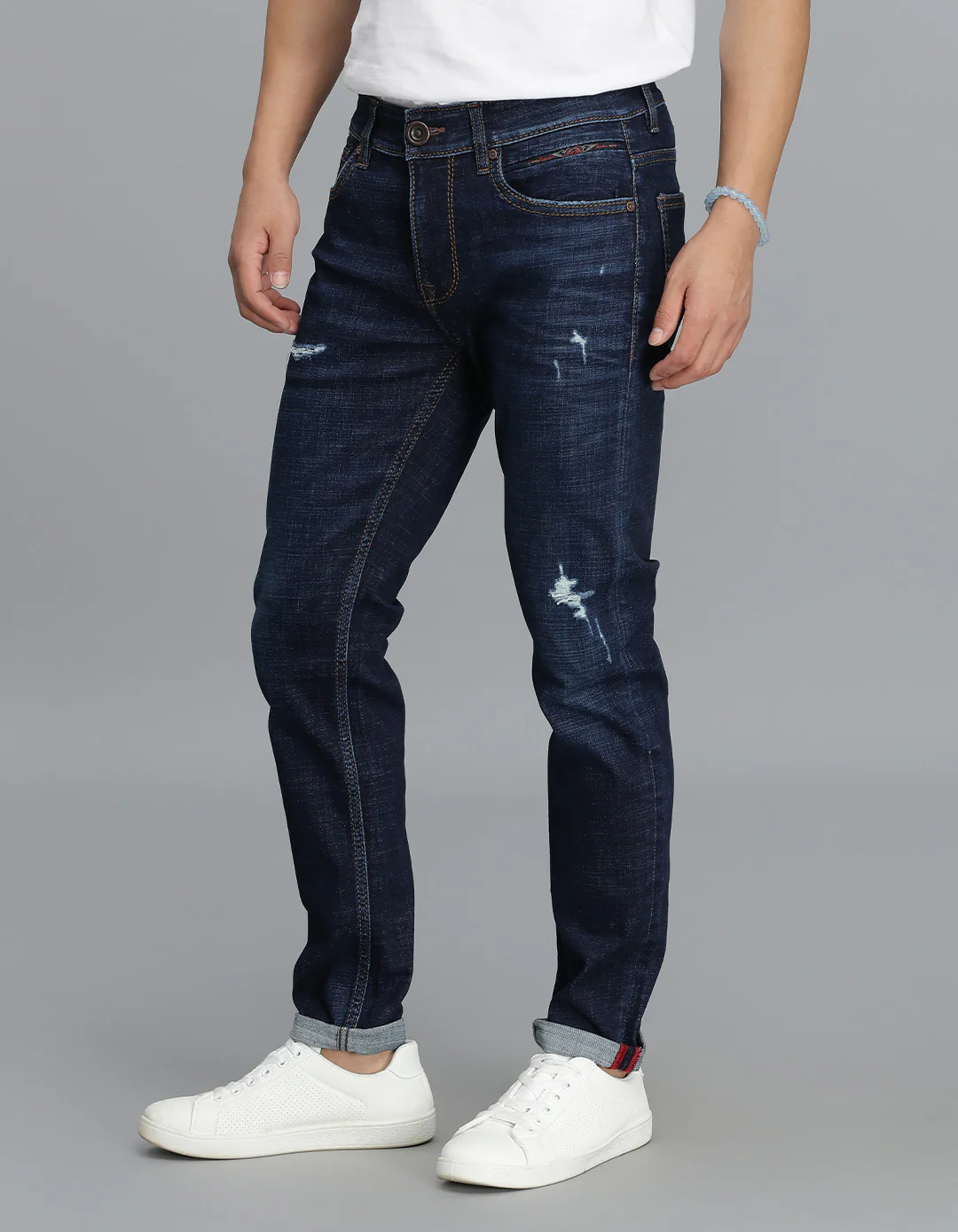 Dark Blue Low-Rise Ankle Length Jeans - Image 3