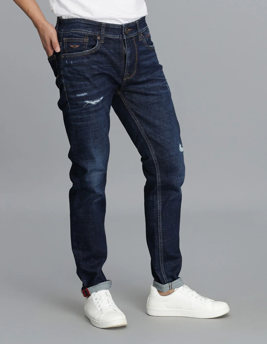 Dark Blue Low-Rise Ankle Length Jeans - Image 4