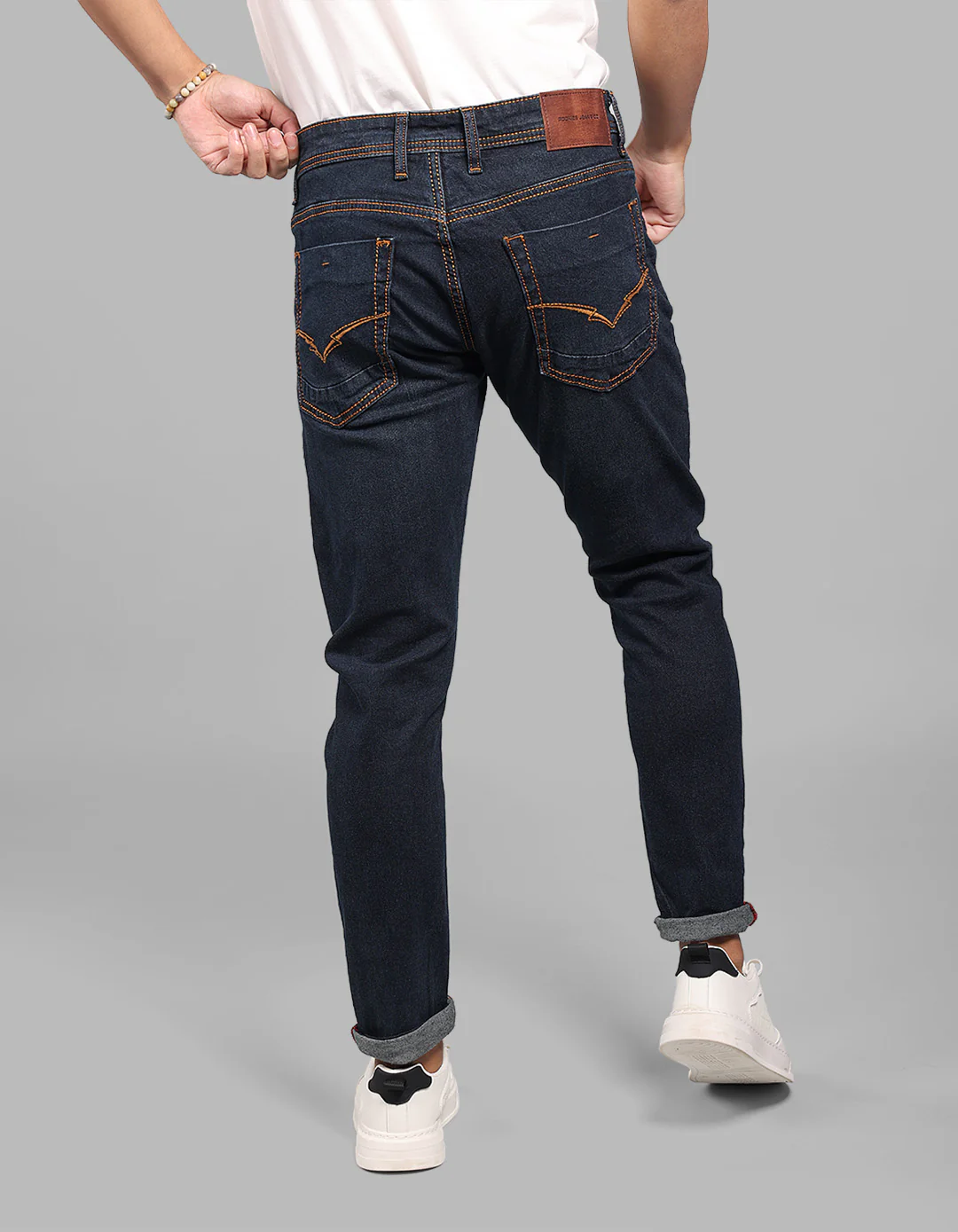 Dark Blue Low-Rise Ankle Length Stretch Jeans - Image 5