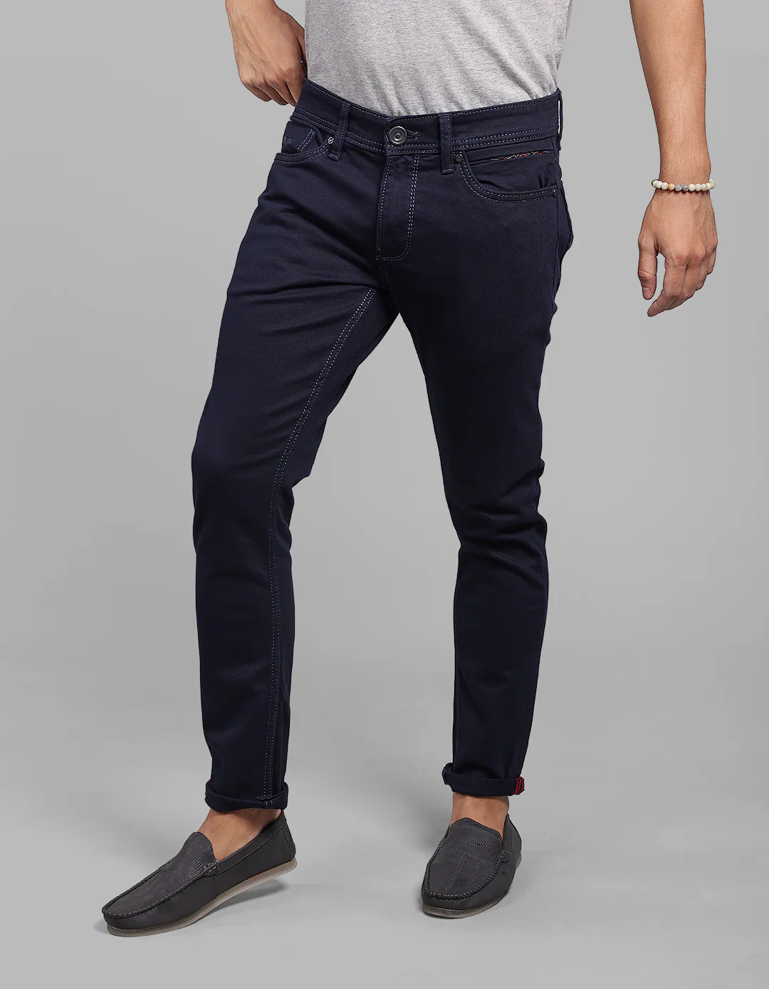 Dark Blue Low-Rise Ankle Length Stretch Jeans - Image 3