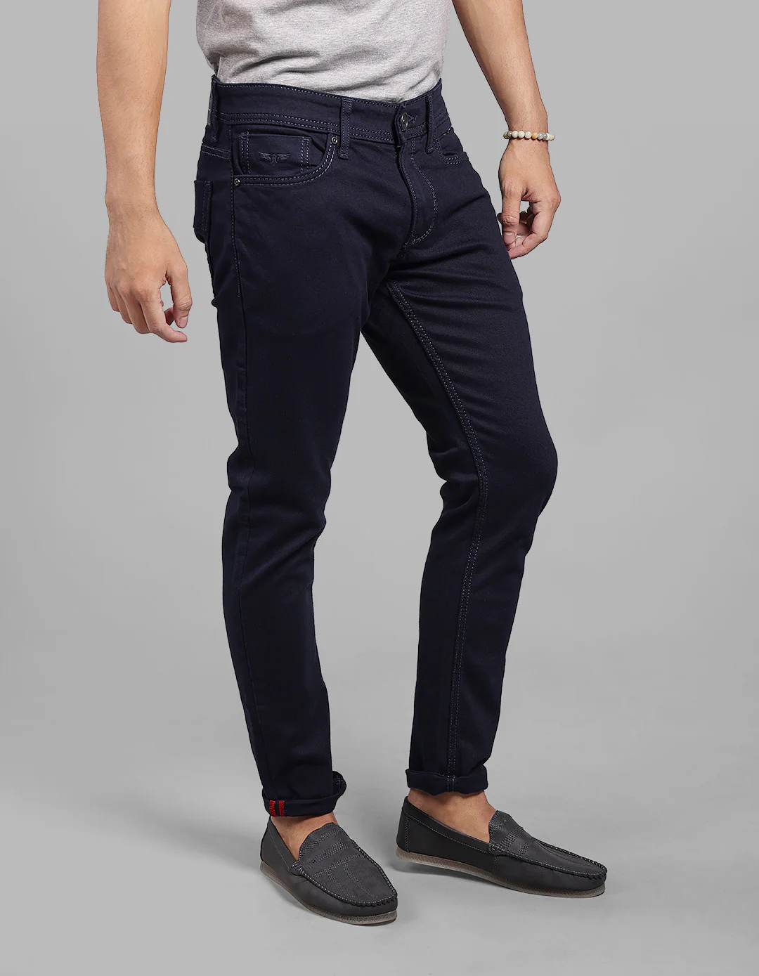 Dark Blue Low-Rise Ankle Length Stretch Jeans - Image 4