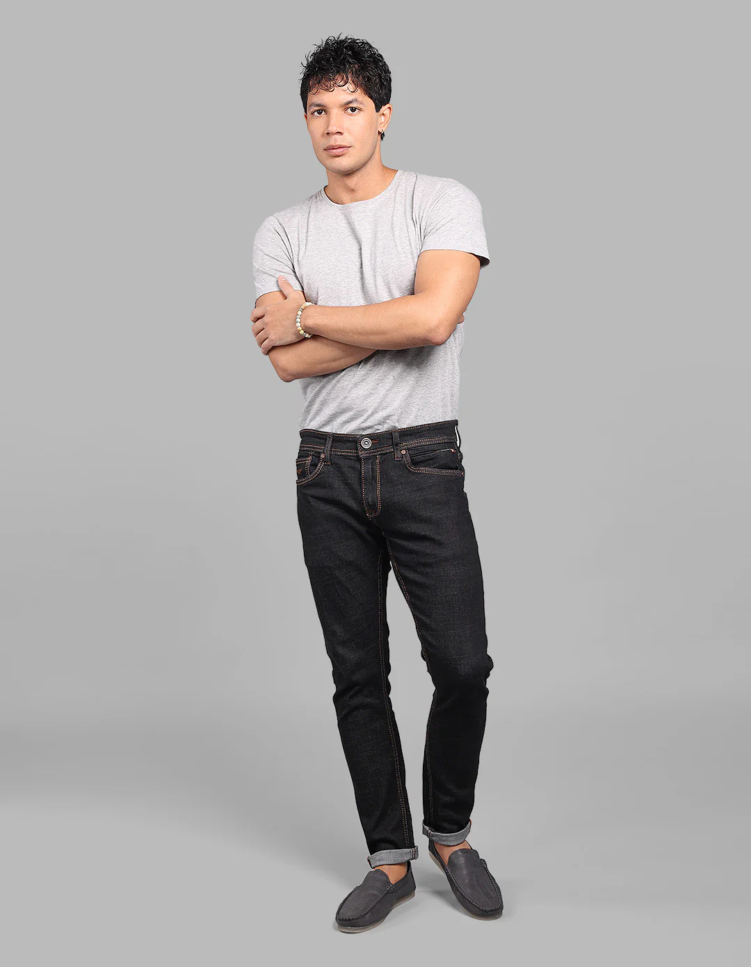 Dark Blue Low-Rise Ankle Length Stretch Jeans - Image 2