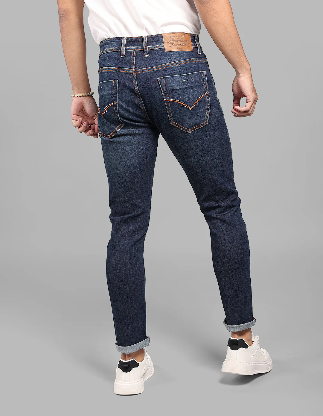 Dark Blue Low-Rise Ankle Length Stretch Jeans - Image 5