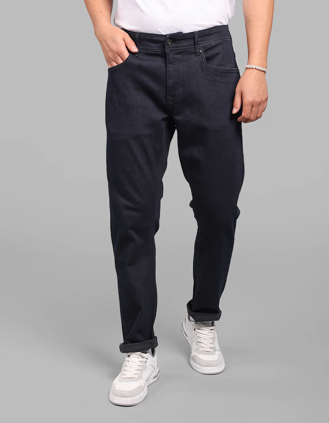 Dark Blue Low-Rise Ankle Length Stretch Jeans - Image 3