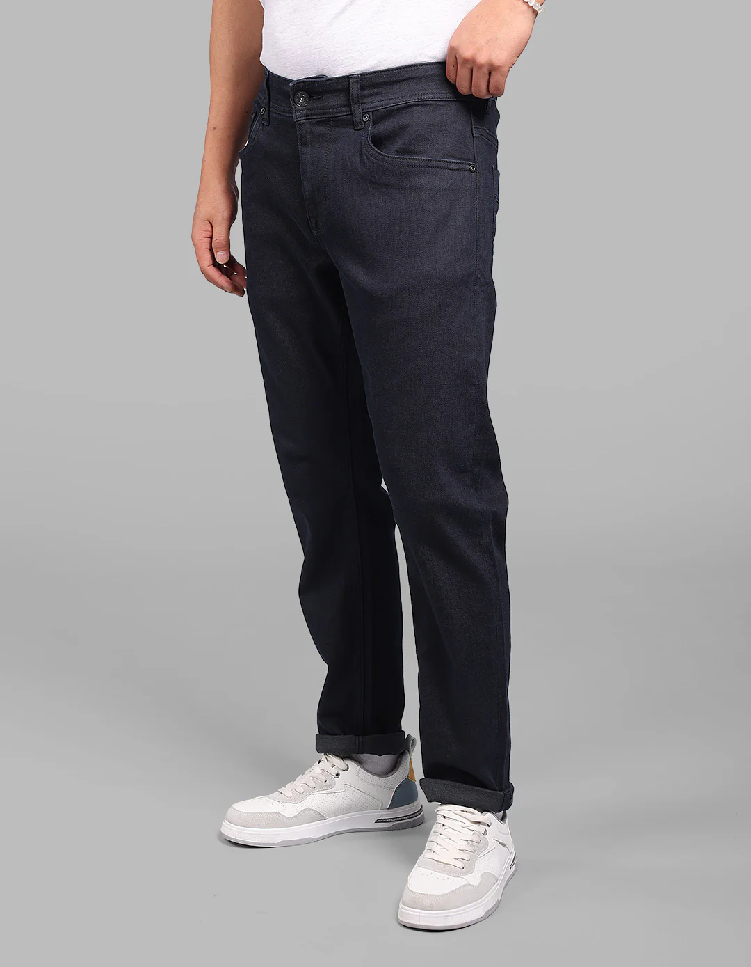 Dark Blue Low-Rise Ankle Length Stretch Jeans - Image 4