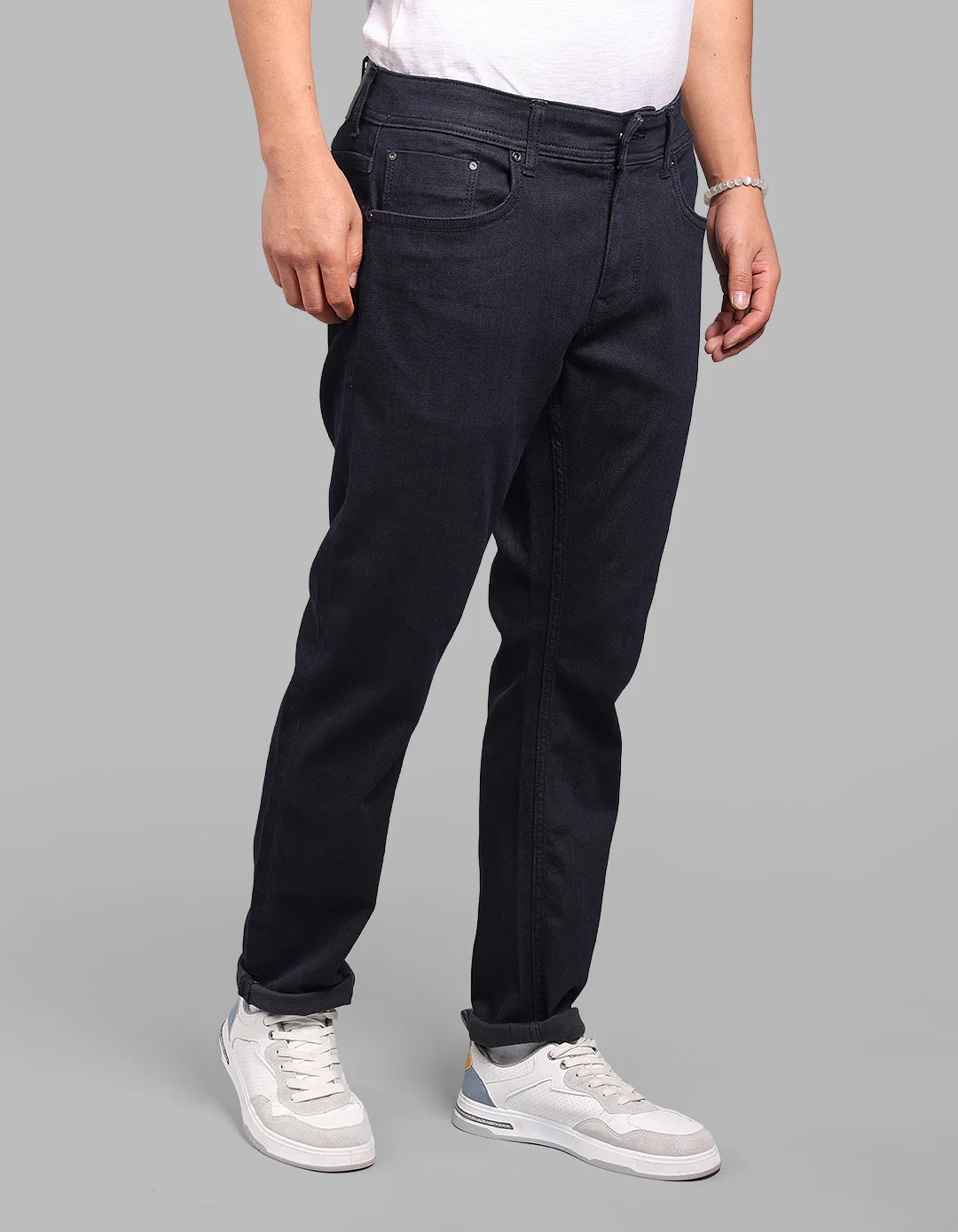 Dark Blue Low-Rise Ankle Length Stretch Jeans - Image 5
