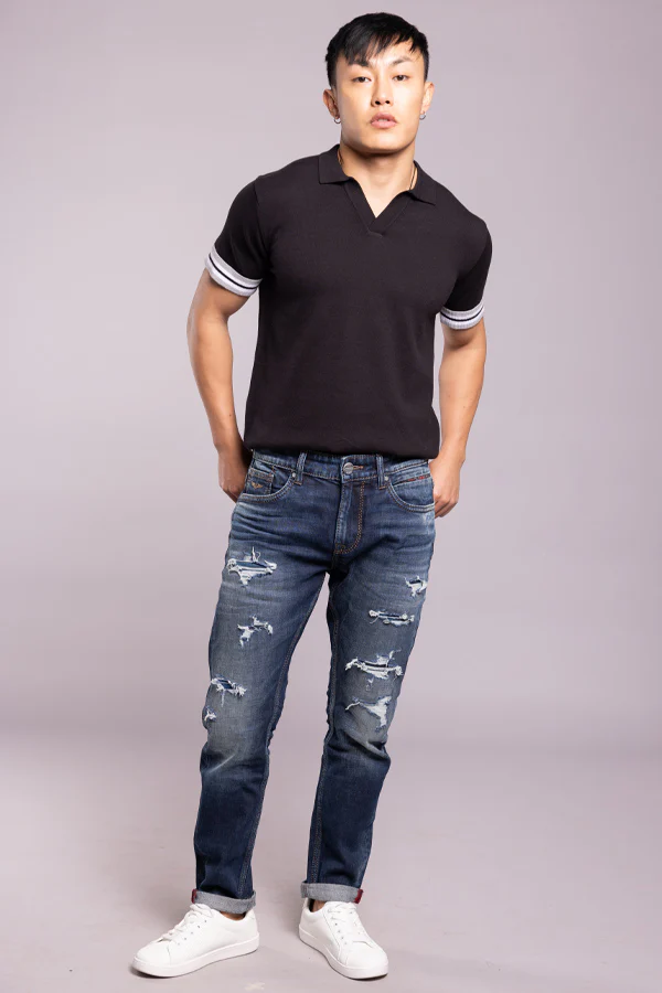 Dark Blue Low-Rise Ankle Length Jeans - Image 2