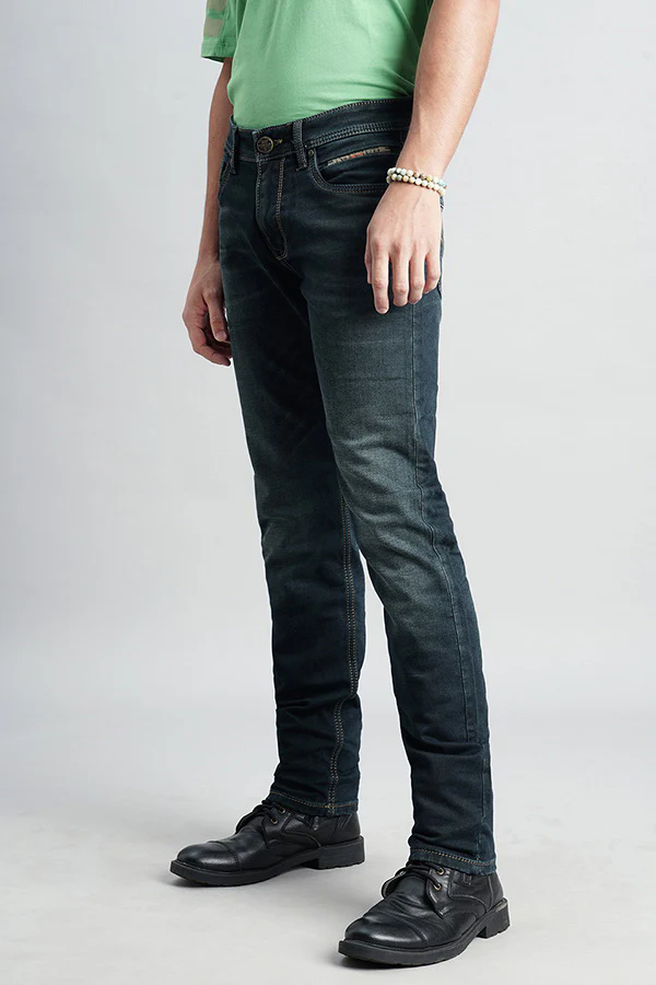 Dark Blue Mid-Rise Slim Fit Jeans - Image 5