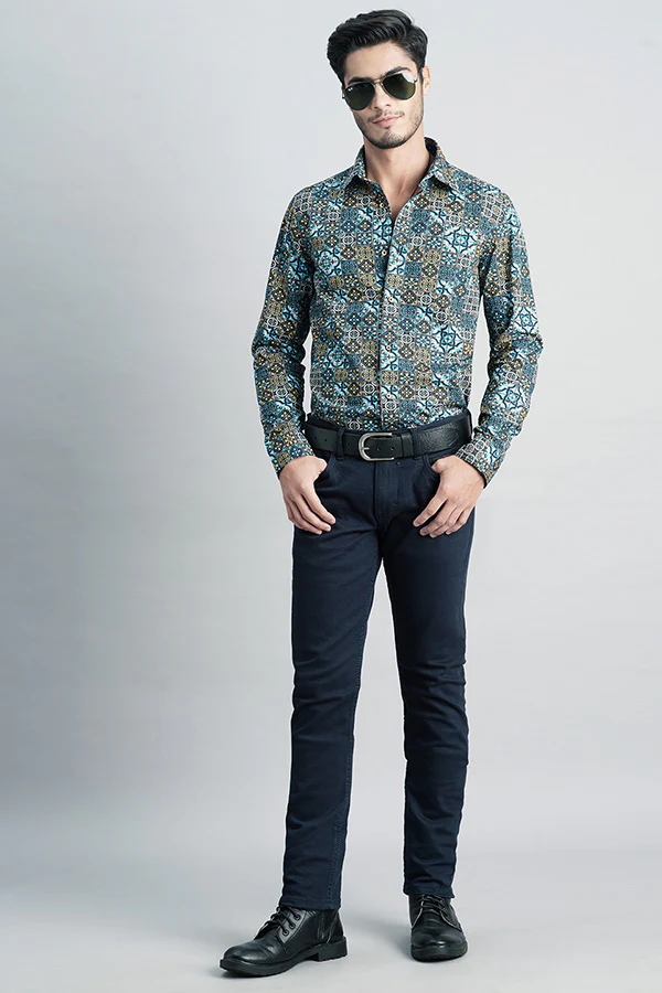 Dark Blue Mid-Rise Slim Fit Jeans - Image 2