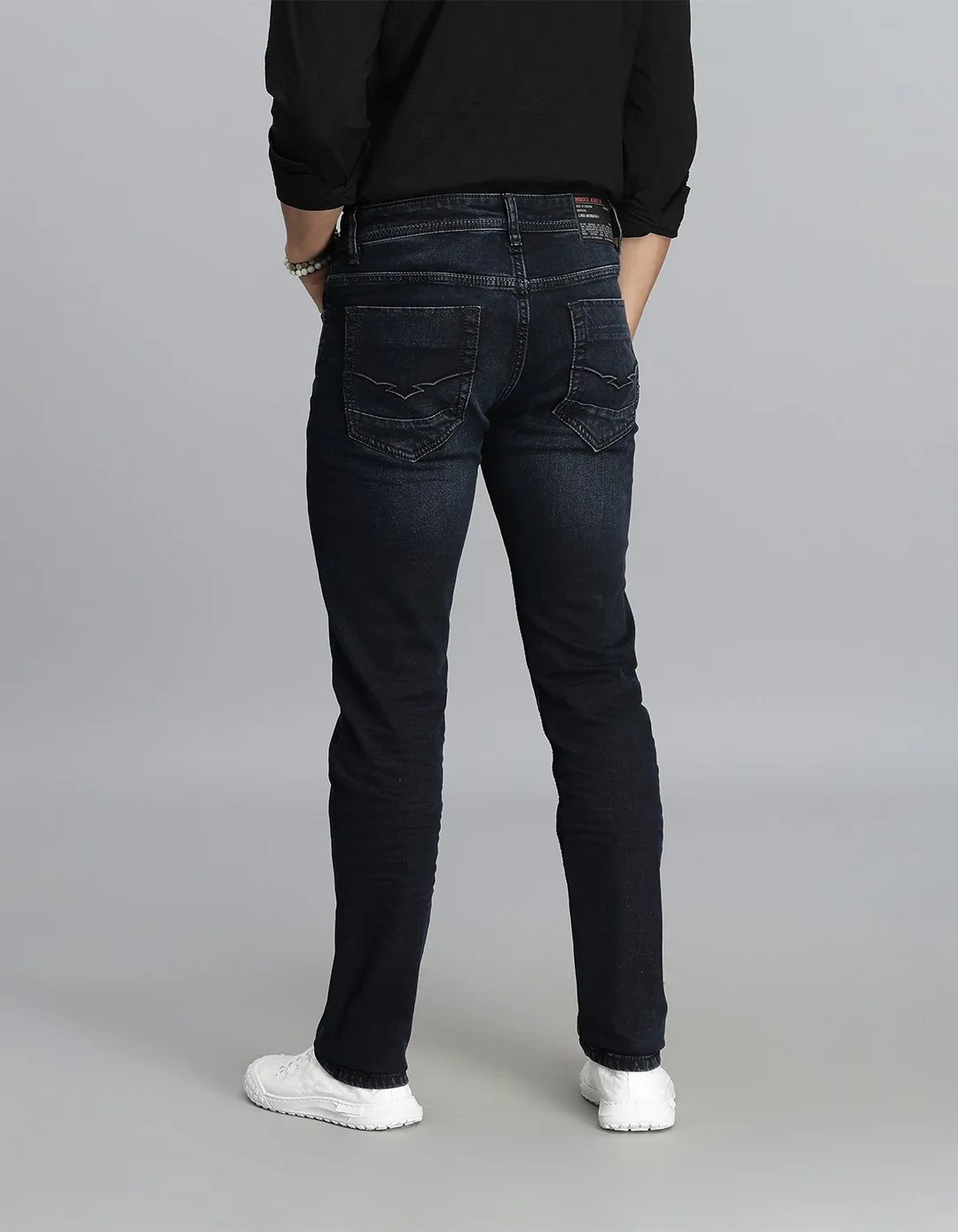 Dark Blue Mid-Rise Slim Straight Fit jeans - Image 5