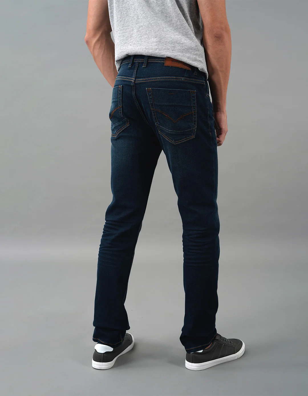 Dark Blue Mid-Rise Slim Straight Fit Jeans - Image 5