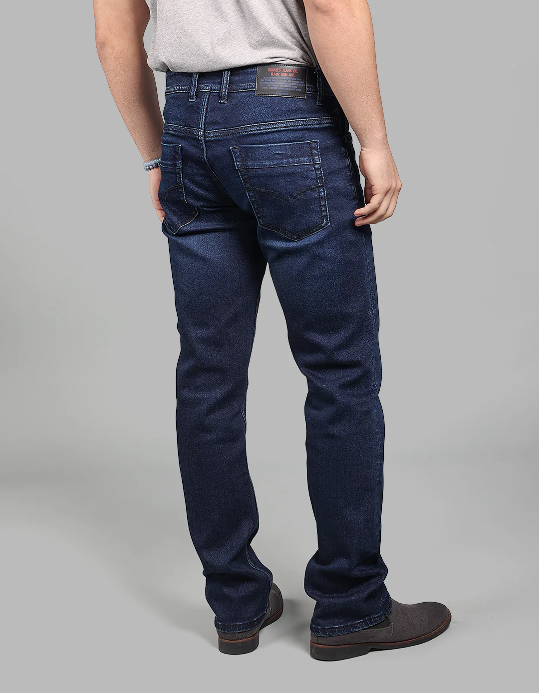 Dark Blue Midrise, Comfort And Straight Fit Stretch Jeans - Image 5